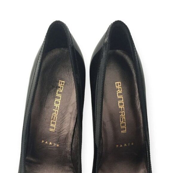 Bruno Frisoni Black Patent leather pumps, Size 38.5EU, Silver‎ tone hardware - Picture 6 of 7